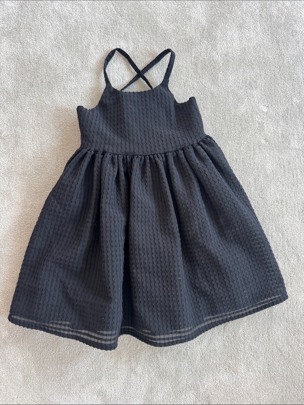Janie and Jack Girls' Black Textured Sundress, size 4T